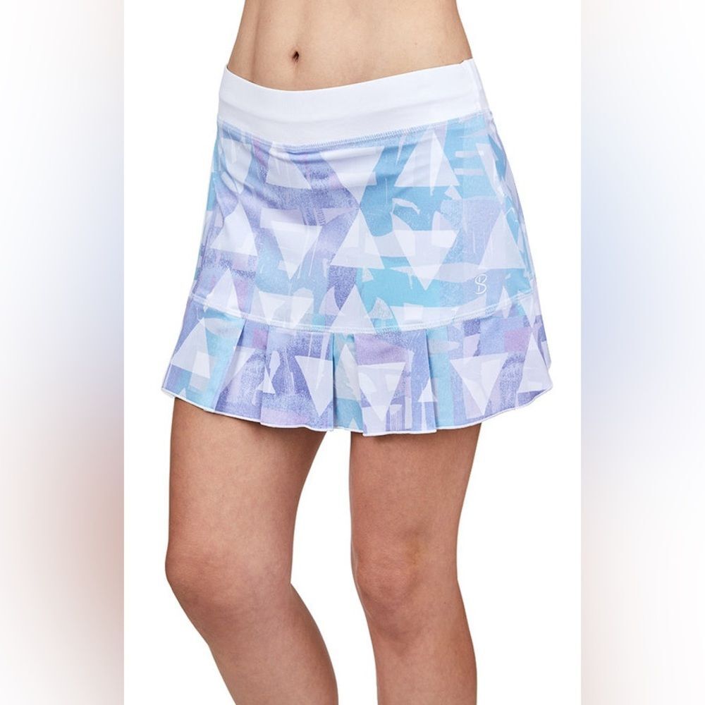 Sophibella tennis, golf, Pickleball scorer lined elastic waist, purple, white 2X